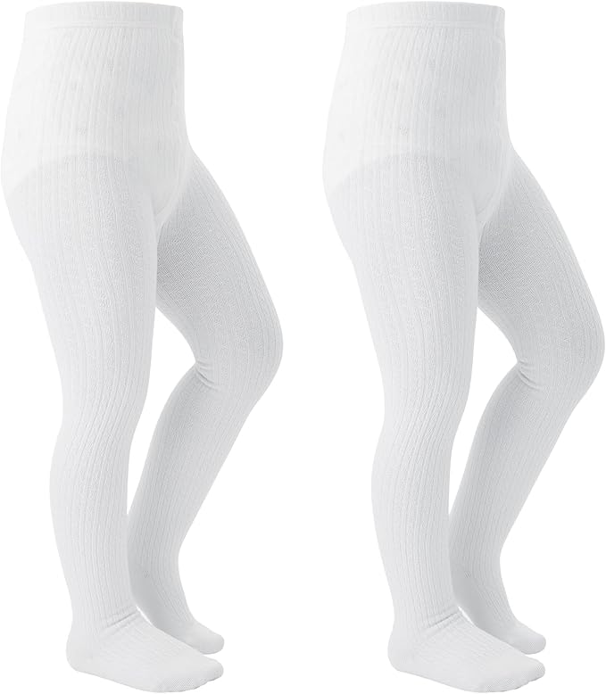 Girls Tights Seamless Toddler Stockings Tights Soft Cotton Cable Knit Baby Girl Tights Leggings 4-12 Years