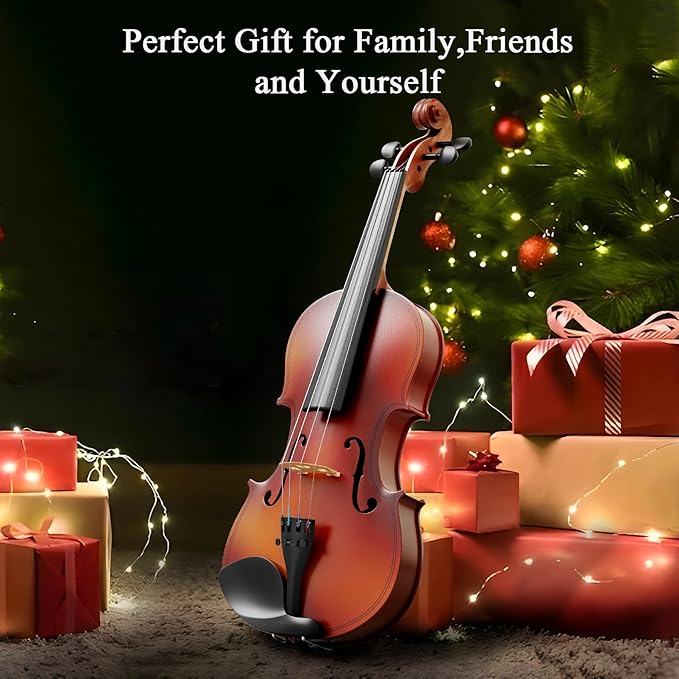 1/4 Violin Kit, Beginner Violin for Kids, Students, Complete Kids Violin Set with Case, Bow, Rosin, Ideal for Kids Violin Beginner Ages 5-7, Natural Finish