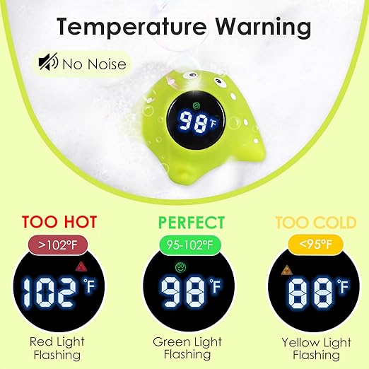 Baby Bath Water Thermometer - Floating Safety Toy for Bathtub With Temperature Warning - Room Thermometer for Infants, Toddlers, Girls, Boys, Newborn Kids