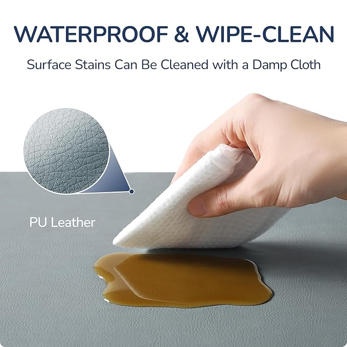 Baby Play Mat for Floor,1.3'' Thick Memory Foam Play Mat,Soft PU Leather Muscle Mat Rug,Cushioned & Waterproof Playpen Mats,Non Slip Crawling Padded Tummy Time Mat for Toddlers,Infants,Kids