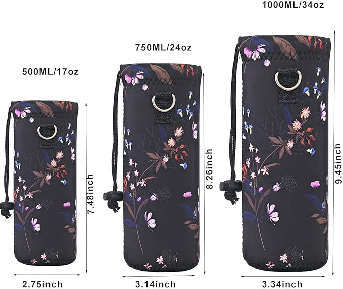 AUPET Water Bottle Bag Carrier,24oz/32oz Insulated Neoprene bottle Sling Holder Case Pouch Cover for 1000ML/750ML Bottles with Shoulder Strap for walking