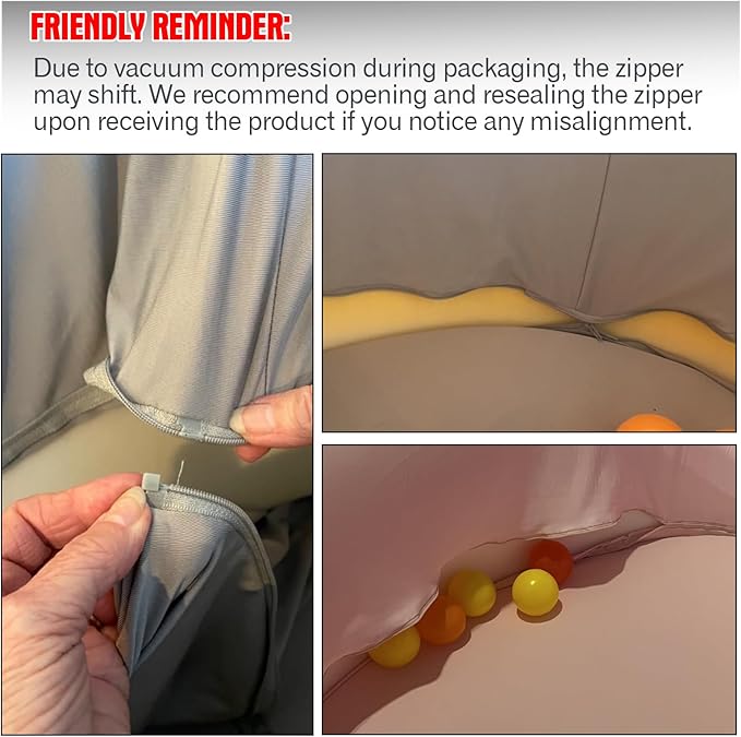 Ball Pit for Toddlers, 35.4"x 11.8" Foam Ball Pits, Indoor Soft Round Baby Playpen for Children, Ideal Gift for Toddlers, Pink, (Balls not Included)