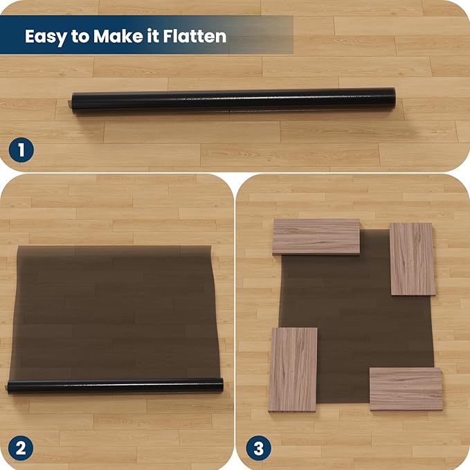 Floor Mats for Home, 5'×7' Translucent Black Vinyl Area Rug for Under Dining Table, Waterproof Non-Slip Hard Floor Living Room Rug, PVC Rolling Chair Protector for Workspace, High Traffic Areas