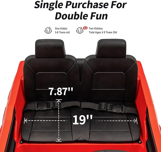 24V 10Ah Electric Police Car Ride on Toy for Big Kids, 4WD 2 Seater Kids Ride on Car SUV w/Remote Control, 4x200W Motors - Red