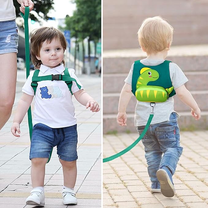 Accmor Toddler Harness Leash with Anti Lost Wrist Link, Cute Dinosaur Harnesses Walking Wrist Leashes for Kids, Children Restraints Hand Straps Belt Tether to Keep Baby Boys Girls Close (Turquoise)
