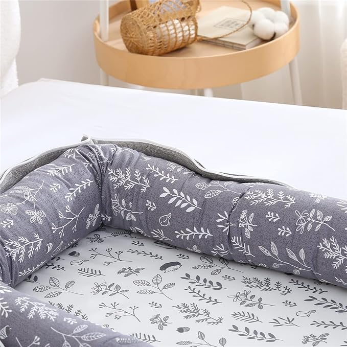 Baby Lounger for Newborn Portable Bag,Baby Play Mat Tummy Time with Strap,Awake-Time Pad Newborn Lounger Adjustable to 0-24 Months Home Travel(Ghostly Grass from Birth)