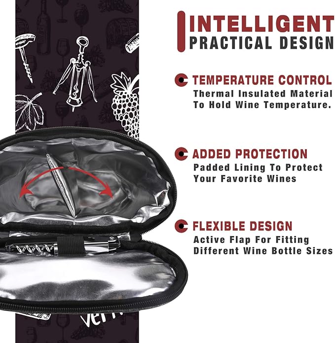 ALLCAMP OUTDOOR GEAR 2 Bottle Wine Tote Carrier - Insulated Portable Padded Canvas Wine Bag for Travel, BYOB Restaurant, Wine Tasting, Party, Great Christmas Day Gift for Wine Lover，Dark Gray