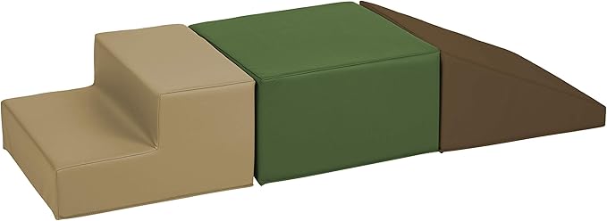 Factory Direct Partners 11618-ET SoftScape Toddler Playtime Climber, Indoor Active Play Structure (3-Piece Set) - Earthtone