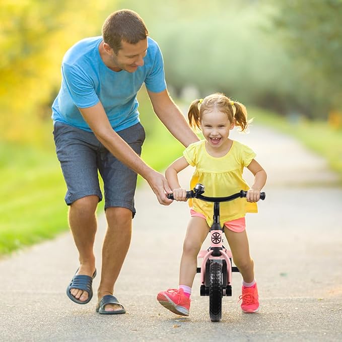 Ancaixin 3 in 1 Toddler Tricycles for 2-5 Years Old Boys and Girls with Detachable Pedal and Bell, Foldable Baby Balance Bike Riding Toys for 2+ Kids, Child Birthday Christmas New Year Gift Pink