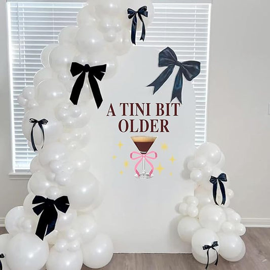 A Tini Bit Older Decal - Espresso Martini Theme Party Supplies Sticker, Martini Bar Party Decorations Birthday Decal, Tini Glass Sign Wall Sticker, Balloon Arch Background Wall Decoration