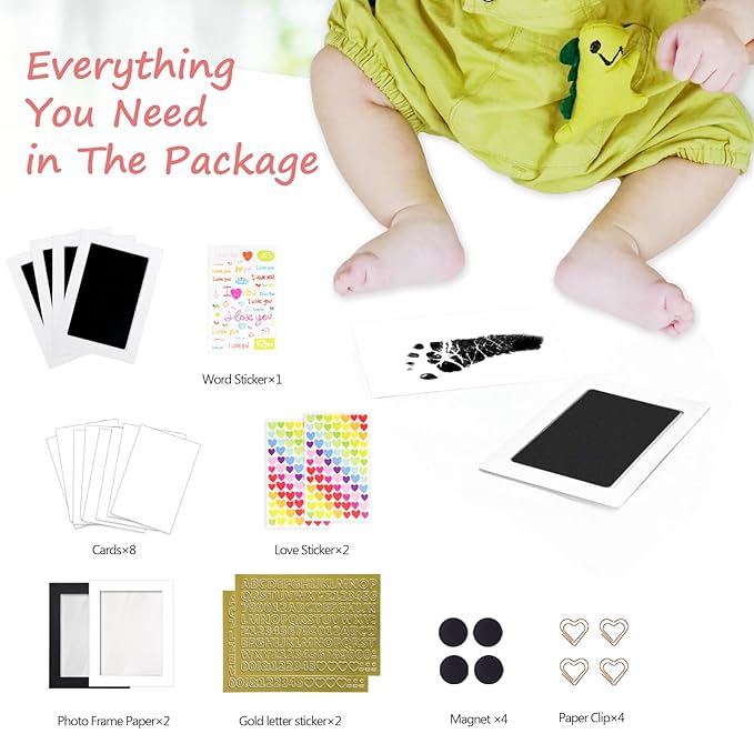 Inkless Baby Hand and Footprint Kit,Clean Touch Ink Pad for Baby Footprint Kit,No Mess Dog Paw Print Kit,DIY Footprint Ink for Baby Keepsake Gifts for Boys and Girls