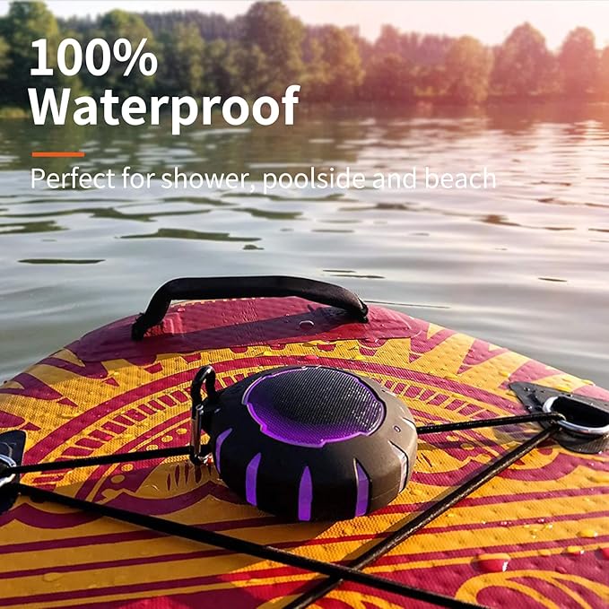 HEYSONG Waterproof Shower Bluetooth Speaker, Durable & Portable with Clear Sound, Ideal for Shower, Pool, Beach & Kayaking – Great Gift for All Ages