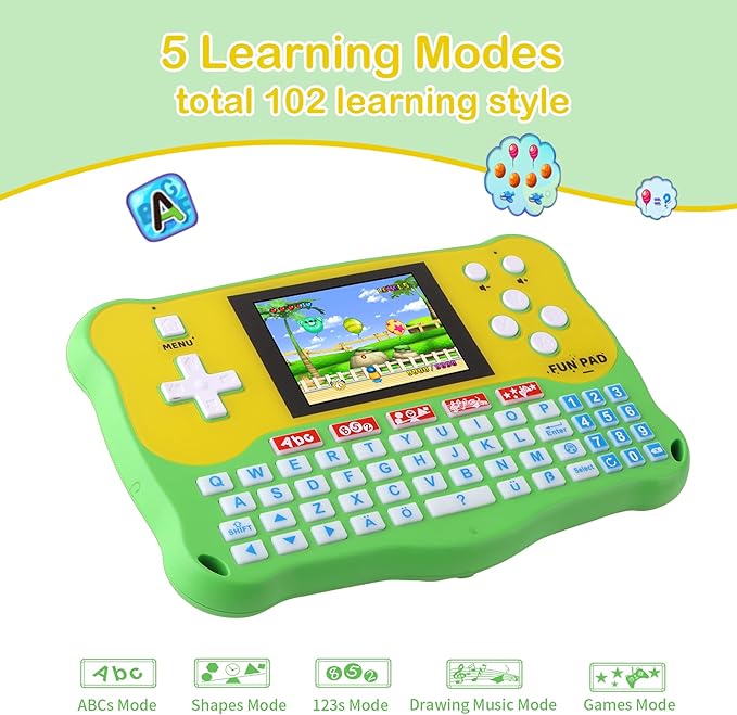 Kids Tablet/Baby Learning Pad with 102 Activities/Toddler Tablet with ABC/Words/Music/Math Interactive Educational Electronic Toys Gifts Handheld Game for Preschool Boys Girls Ages 3-12