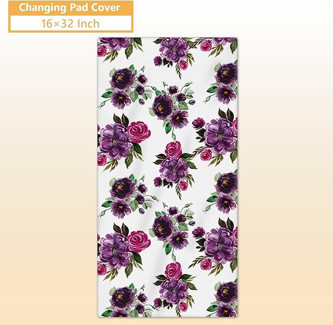 Custom Baby Crib Bedding Set, 5 Pcs Personalized Name Baby Crib Sets for Infant Toddler, Floral Horse Nursery Bedding Set for Baby Girls, Double Layer Baby Bedding Sets, Gifts for New Parents