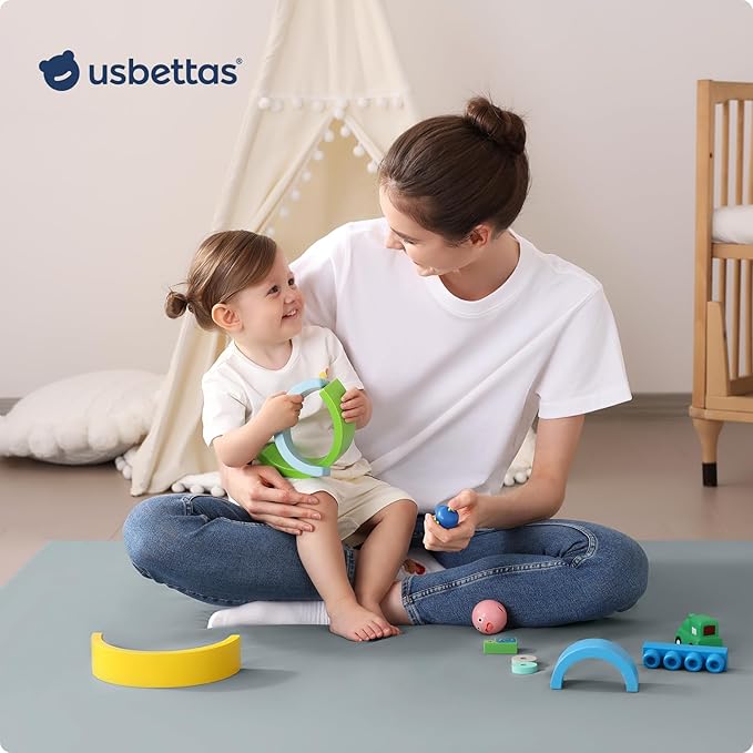 Baby Play Mat for Floor,1.3'' Thick Memory Foam Play Mat,Soft PU Leather Muscle Mat Rug,Cushioned & Waterproof Playpen Mats,Non Slip Crawling Padded Tummy Time Mat for Toddlers,Infants,Kids