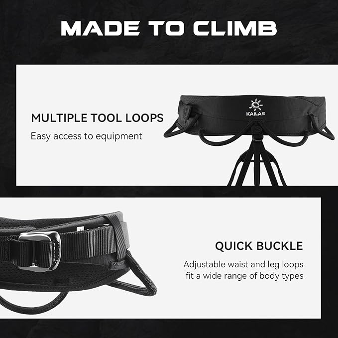 KAILAS Kids Rock Climbing Harness Child Safety Belt Climbing Gear Adjustable Lightweight Indoor Gyms Beginners Youth