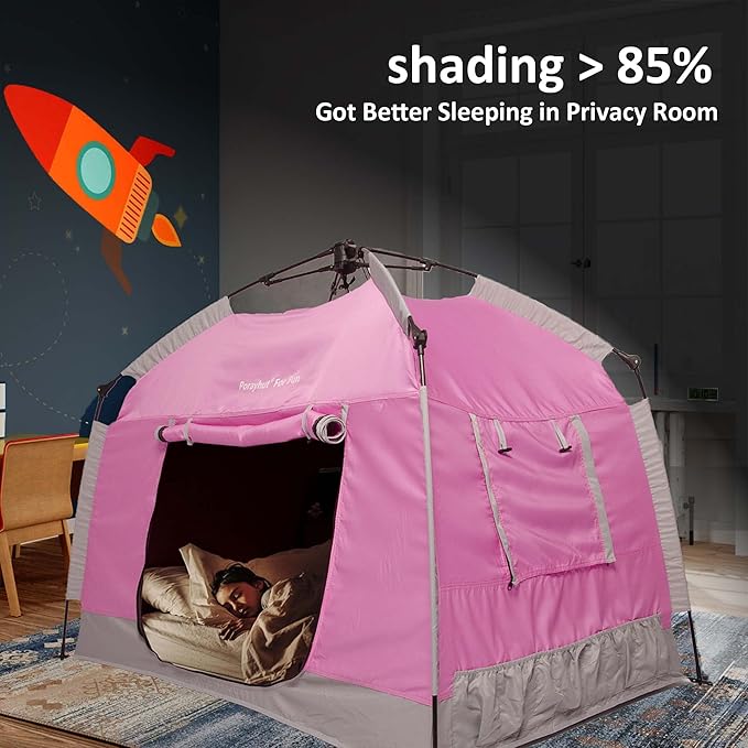 Kids Play Tent-Portable Playhouse Children House -Easy Set up Indoor Outdoor with Carry Bag for Kids-Light Strip Design for Night use -Space for Children and Parents-Birthday