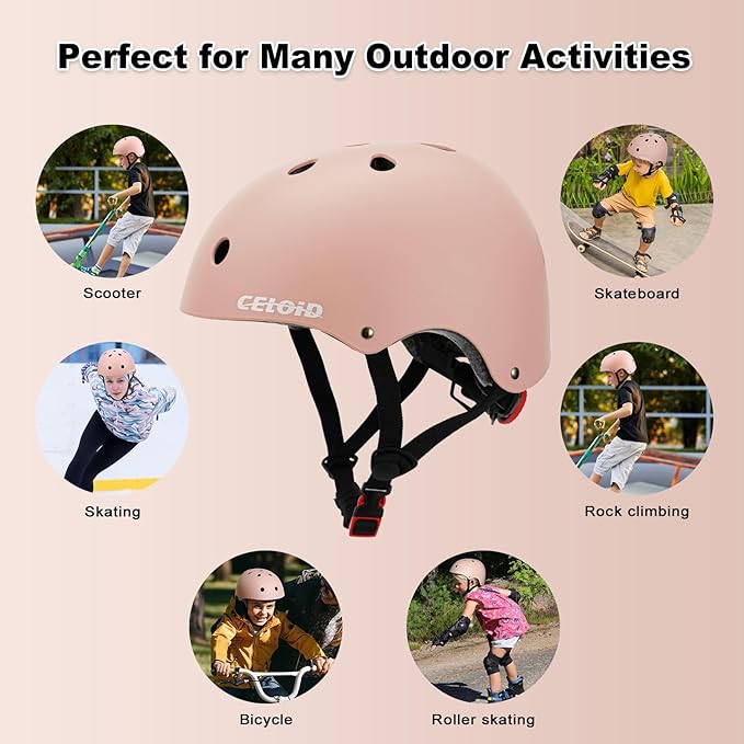 Kids Bike Helmet,Toddler Skateboard Helmets for Ages 2-3-5-8-14 Years Boys Girls，Adjustable Multi-Sport Bicycle Skateboarding Football Roller Skating Scooter Rollerblade Balance Bike Helmet