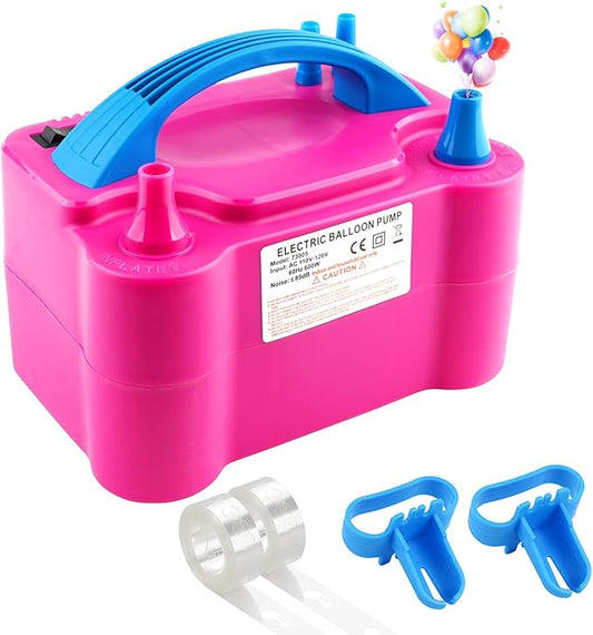 Balloon Pump 600W 110V Electric Balloon Pump Portable Electric Inflator Balloon Air Pump-2 Tying Tools Balloon Blower for Party Decoration