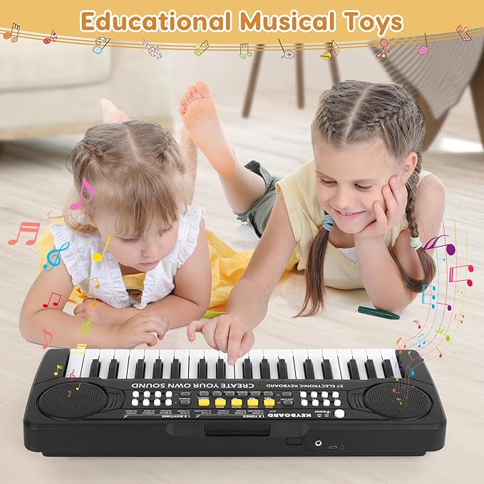 Kid Keyboard Piano - 37 Keys Piano Toys for Kids Beginners Electronic Pianos with Microphone Educational Musical Toy for 3 4 5 6 7 8 Year Old Boys Girls Gift