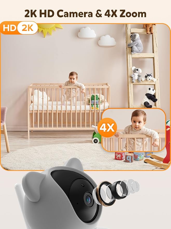 iFamily WiFi Baby Monitor with App – Smartphone Baby Monitor with 5" HD Monitor & 2K Camera, Night Vision, 2-Way Talk, Motion Tracking&Alerts, Temp Sensor, Lullabies,Secure WiFi Lock