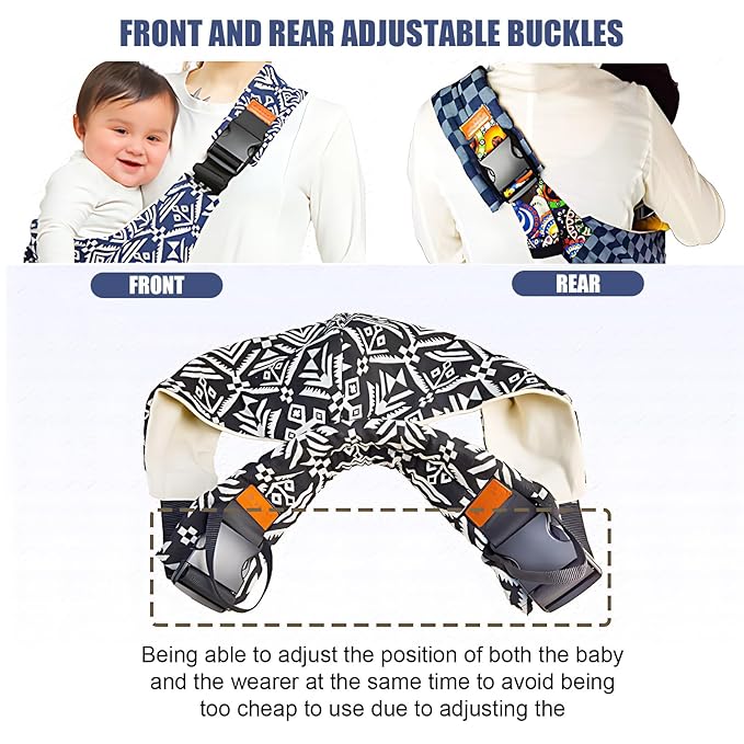 Baby Sling Carrier,Baby Sling,Toddler Carrier,Adjustable and Non-Slip Hip Seat Carriers Carrying 10-30 lbs(Black)