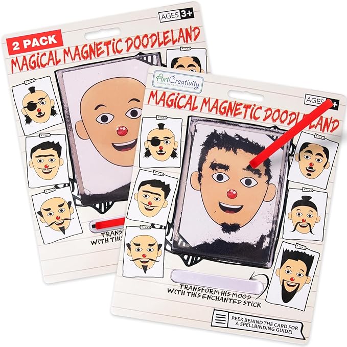 ArtCreativity Magnetic Drawing Face - 2 Pack - Travel Toys for Kids, Magnetic Toys Game, Magnet Drawing Doodle Board for Kids - Retro Toy, Vintage Toy, Travel Essentials Games for Ages 3+