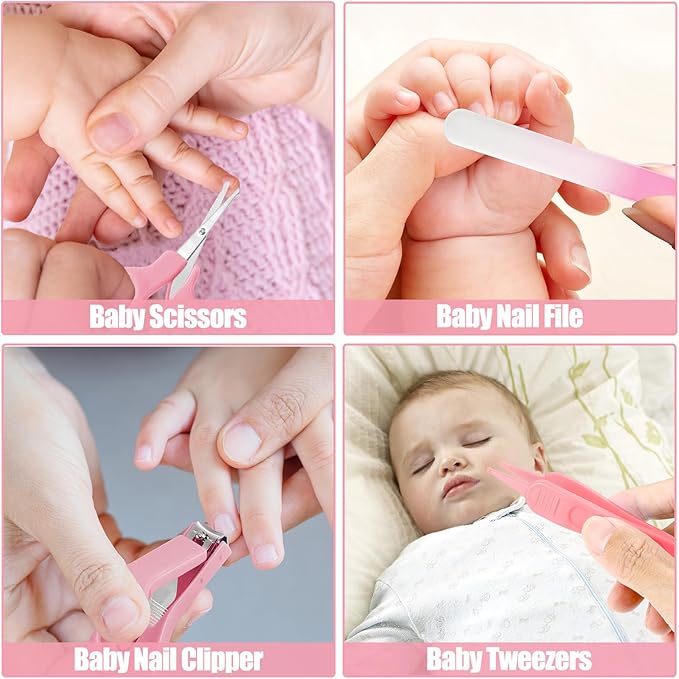 Baby Healthcare and Grooming Kit for Newborn Kids, 24PCS Upgraded Safety Baby Care Kit, Newborn Nursery Health Care Set, Baby Care Products