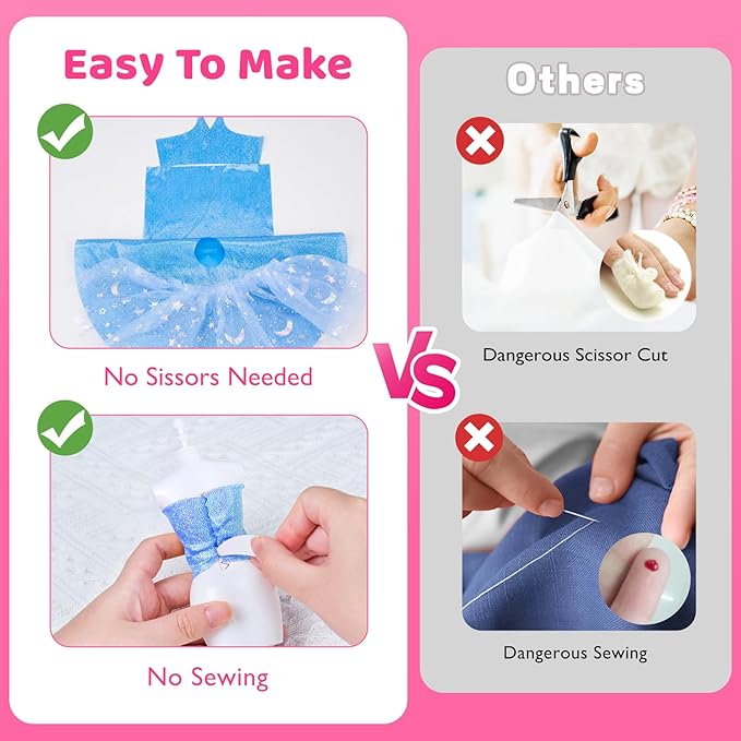 AHCo. Fashion Designer Kit with 5 Mannequins & 2 Extra Poseable Dolls, Sewing & Arts Crafts Kit for Girls Ages 5 6 7 8-12, Creative Birthday Gift for Kids