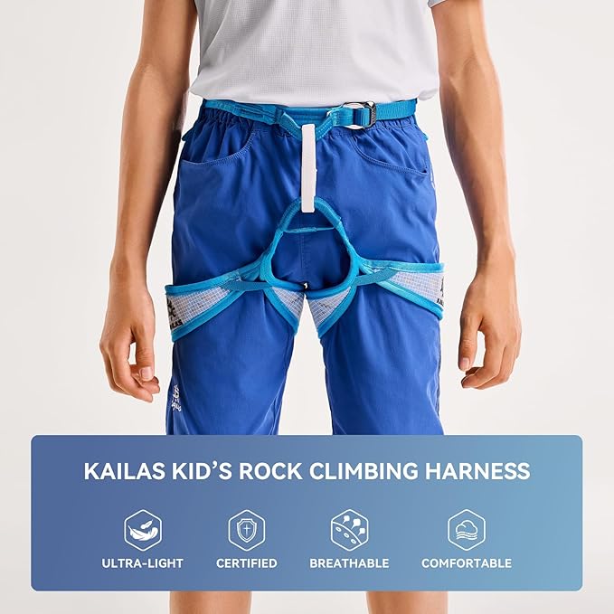 KAILAS Kids Rock Climbing Harness Child Safety Belt Climbing Gear Adjustable Lightweight Indoor Gyms Beginners Youth