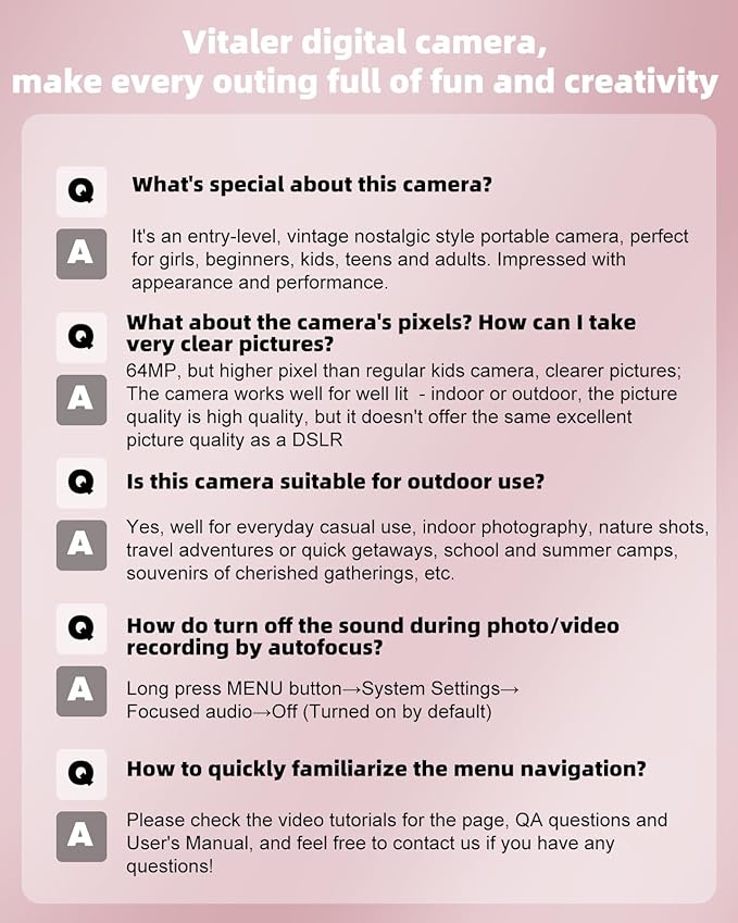 Digital Camera with Front Rear Lens, Autofocus 64MP 4K Camera for Photography with 32GB Card, Portable Compact Point and Shoot Camera for Teens Adult Beginner with Metal Shell, 2000mAh Battery