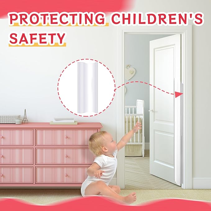 6 Pcs Door Pinch Guard Baby Proofing Jam Shield Door Finger Pinch Guard 47.2 x 7 Inch Hinge Cover Protectors for 90 and 180 Degree Gates Kids Pets Safety