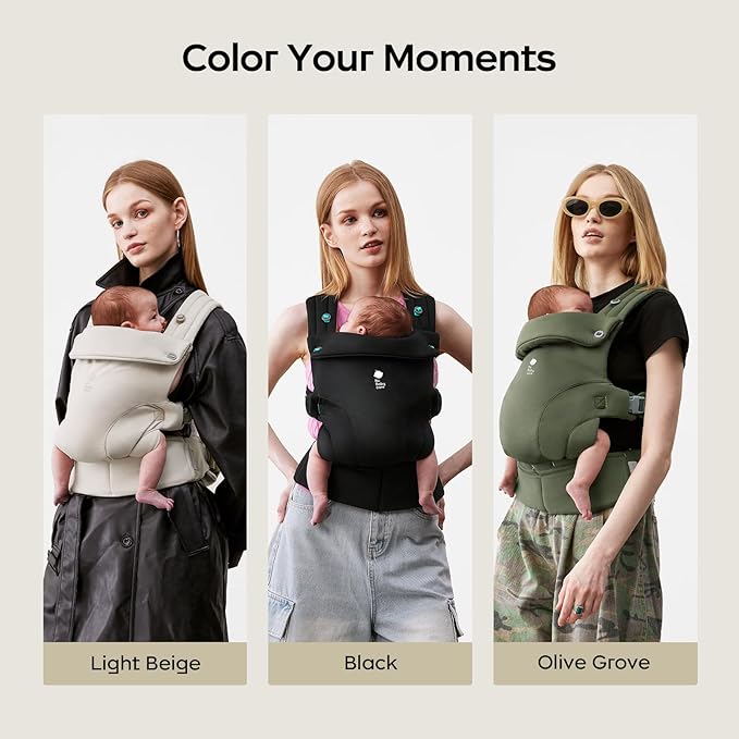 Bc Babycare CocoonGo Baby Carrier – CloudTouch Soft & Ergonomic Baby Carrier for 7–44 lbs | Easy to Wear, Adjustable Fit, Travel-Ready, Machine Washable (Light Beige)