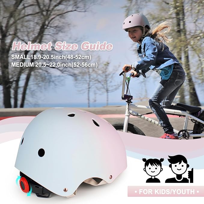 Kids Bike Helmet,Toddler Skateboard Helmets for Ages 2-3-5-8-14 Years Boys Girls，Adjustable Multi-Sport Bicycle Skateboarding Football Roller Skating Scooter Rollerblade Balance Bike Helmet