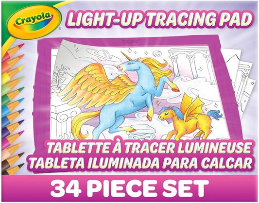 Crayola Light Up Tracing Pad - Pink, Writing & Drawing Art Kit for Kids, Kids Toys & Games, Tracing Light Box, Sketching Gifts for Girls & Boys, 6+ [Amazon Exclusive]