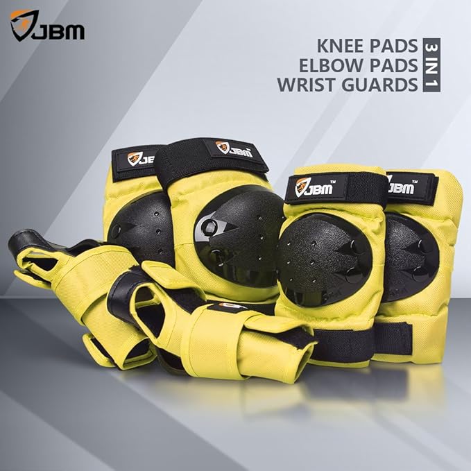 JBM Adult & Kids Knee Pads Elbow Pads and Wrist Guards for Inline Skating, Roller Skating, Skateboarding, Scootering