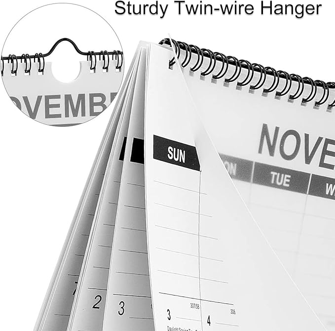 2025-2026 Wall Calendar, 17" x 12" Academic Calendar, Monthly Calendar with Wire Binding & Hanging Hook, Large Wall Calendar, Desk Calendar