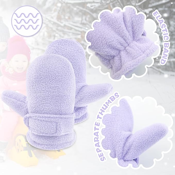 BAVST Baby Toddler Winter Mittens Girls Warm Fleece Lined Gloves Kids Sherpa Lined Mittens for Boys