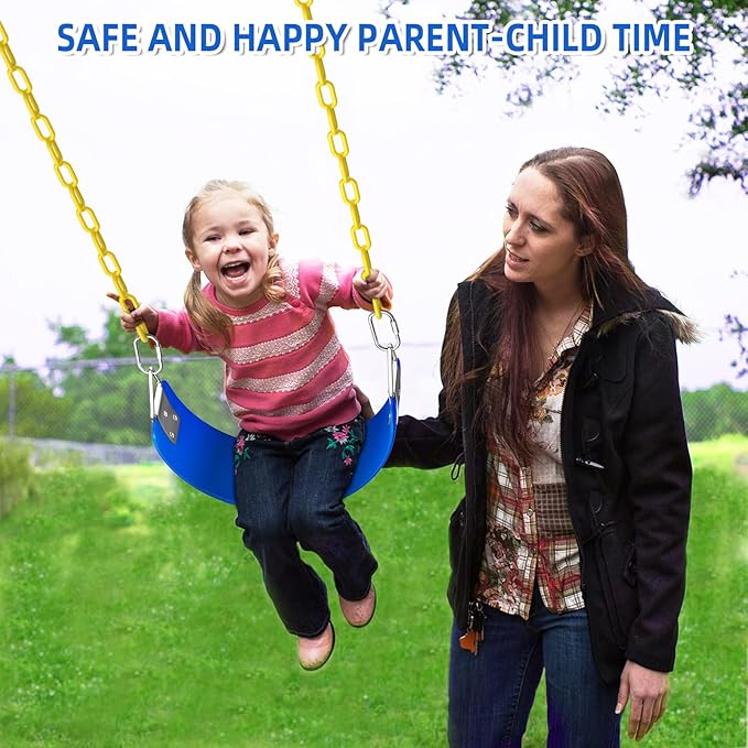 AGPTEK Toddler Swing Set, Heavy Duty Bucket Swing with Adjustable Rope, Toddler Cute Shape with 250 LB and 150 LB Capacity - Blue