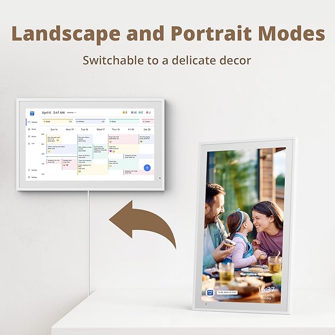 Dragon Touch 21.5" Digital Calendar Chore Chart – 1080P Full HD Interactive Touchscreen, Smart Family Planner, Hearth Display Digital Calendar Wall & Desk Mountable for Seamless Scheduling