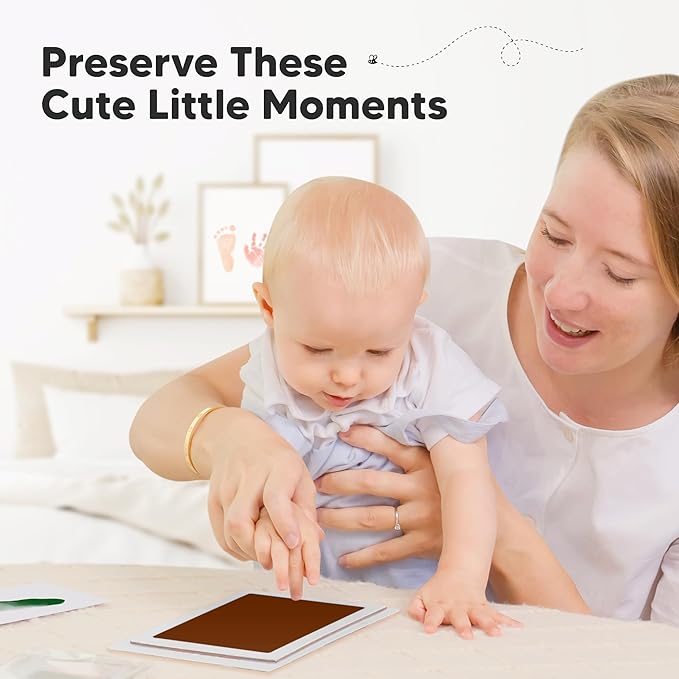 4-Pack Inkless Baby Hand and Footprint Kit - Mess Free Ink Pad for Newborn Keepsake, Dog Nose & Paw Print Kit, Clean Touch Ink Pad for Baby Hand & Footprints, Ideal New Mom Gifts (Autumn, L)