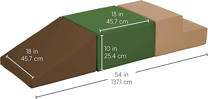 Factory Direct Partners 11618-ET SoftScape Toddler Playtime Climber, Indoor Active Play Structure (3-Piece Set) - Earthtone
