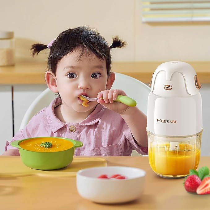 Baby Food Maker - Processor & Blender for Fresh Meals, Fruits, Veggies, Meat & Puree (White)