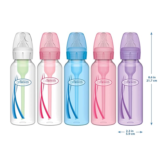 Dr. Brown's Natural Flow® Anti-Colic Options+™ Narrow 8oz/250mL Baby Bottle + Lovey Gift Set with Level 1 Slow Flow Nipples