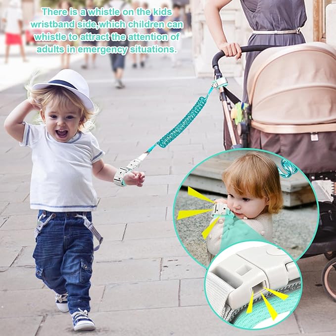 Accmor Toddler Harness Leash, Reflective Kid Harness with Anti Lost Wrist Link, Harness Leash for Toddlers, Child Walking Harness Kids Leash Wristband Belt with Lock for Baby Boys Girls to Outdoor