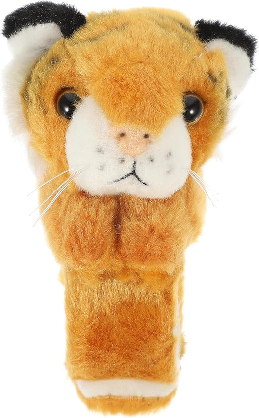 Kisangel 1pc Slap Bracelets Huggables Plush Animals Slap Band Wrist Huggers Animals for Kids Birthday Party Supply(Brown Tiger)