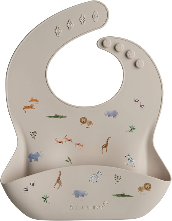 Loulou Lollipop Soft, Waterproof Silicone Feeding Bib for Babies and Toddlers