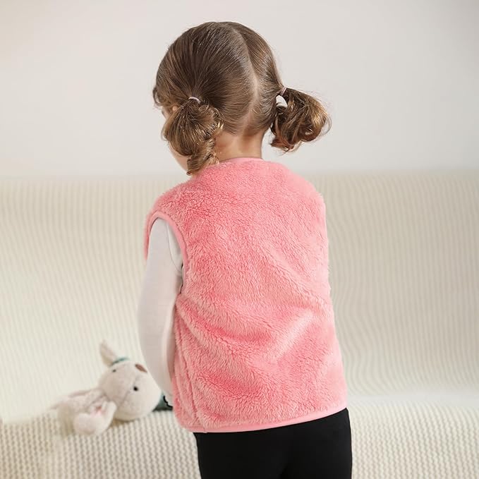 Baby Boys Girls Fleece Vest Zip Up Cute Bear Jackets Fuzzy Fall Winter Warm Clothes Newborn Outwear for Toddler Infant