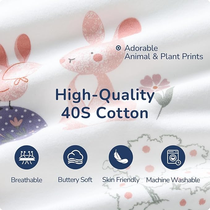 Baby Sleep Sack 18-24 Months, Cotton Detachable Long Sleeve Sleep Sack, 2.5 Tog Toddler Sleeping Sack with Temperature Strips, 2-Way Zipper Wearable Blankets for Newborns, Bunny