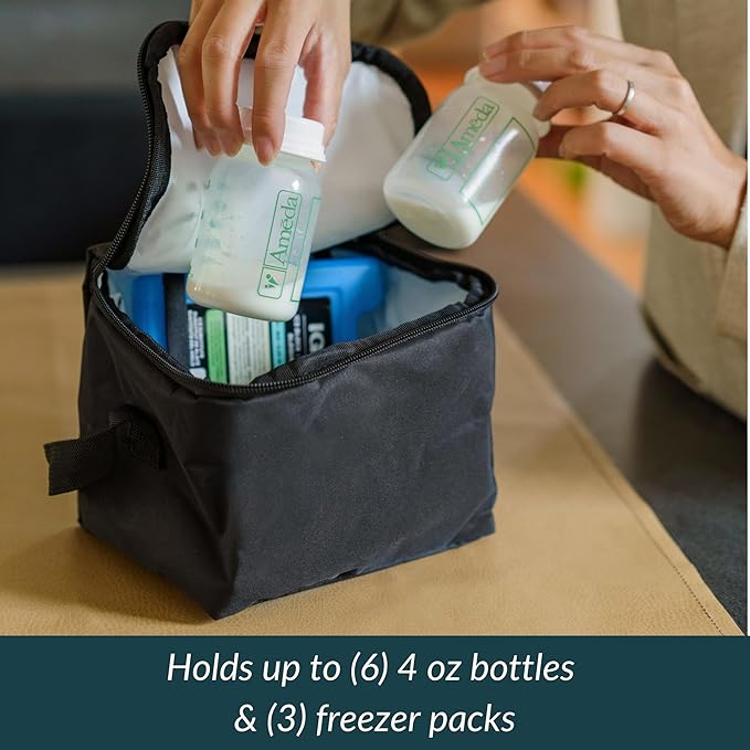 Ameda MYA Cool N Carry Portable Breast Milk Cooler Bag | Breastmilk Storage | Includes Insulated Cooler Bag & 3 Freezer Packs